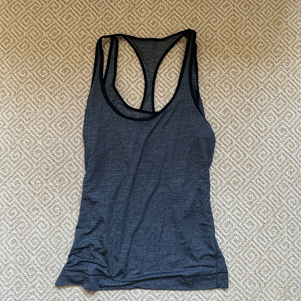 Lululemon grey cutout workout tank